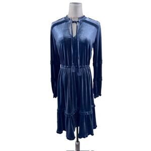 "Kate & Sam" Velvet Gray Dress, Midi, SZ S, Keyhole Front, Goth, Vampire, Soft